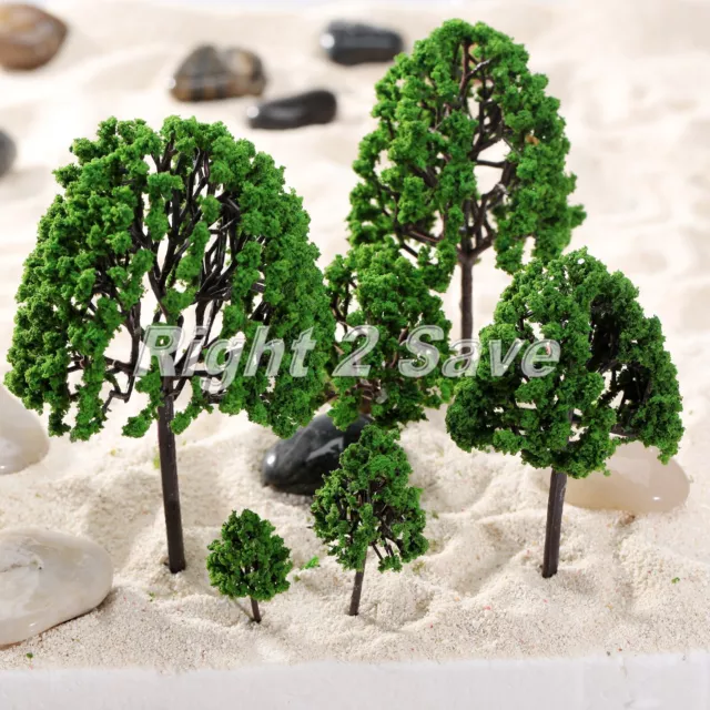 11x Mixed Size 1"-6" Trees Model 1:50 O Scale Railway Street Park Scenery Layout