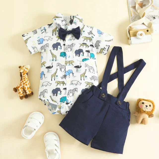 Set pantaloncini da gentiluomo outfit maniche corte neonato bambino neonato