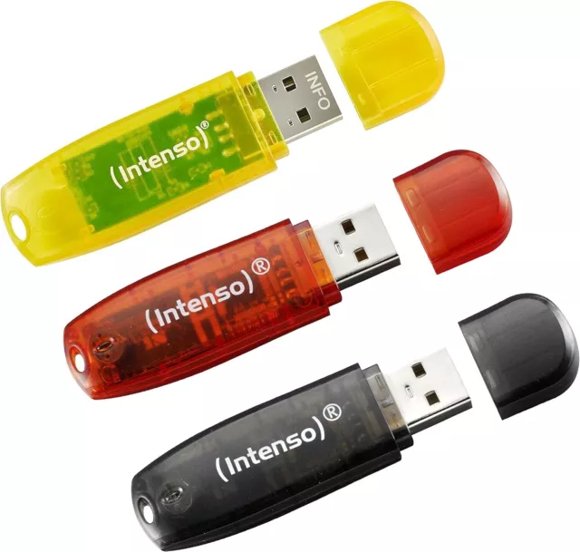Intenso Rainbow Line USB 2.0 Flash Drive 3 x 32 GB Yellow Red and Black 32 GB - 3