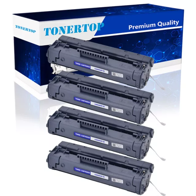 4 Pack 92A Black Toner Cartridge C4092A for HP LaserJet 1100 3200 3220 Printer