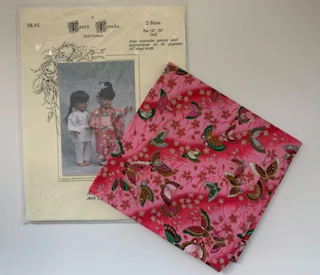 Fancy Frocks Ah! Kimono & Gi Doll Clothes Pattern for 18" & 20" Dolls + Fabric