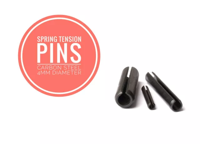 Slotted Spring Tension Pins Sellock Roll Pins Carbon Steel 4mm Diameter