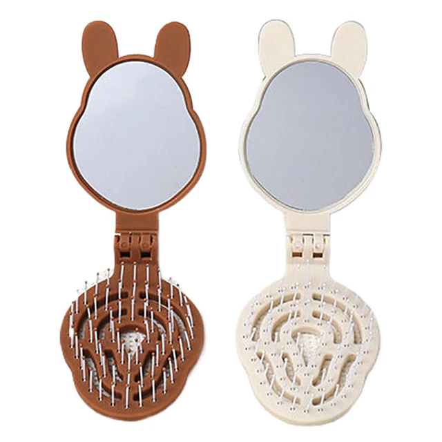 Folding Travel Comb With Mirror Air Cushion Comb Portable Airbag Massage Hair Wa