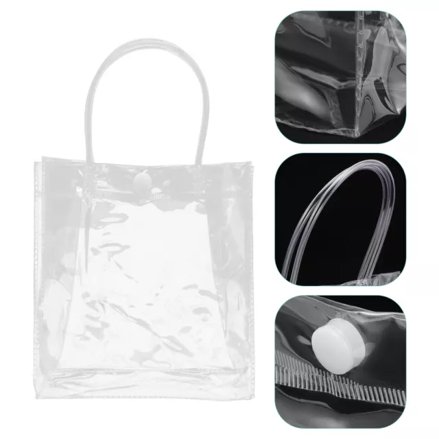12 Pcs Transparent Gift Bag Pvc Clear Plastic Handbags Wrapping