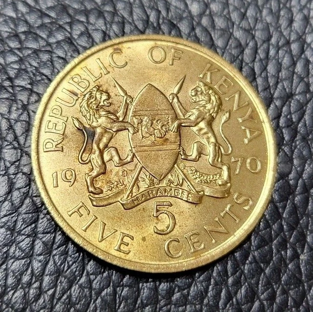 1970 Kenya 5 Cent Coin