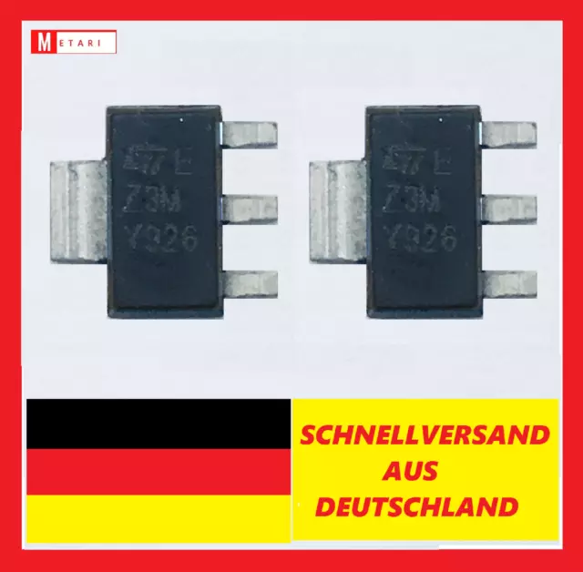 2x Z0103MN Z0103 Z3M ST Triac 600V , 1A , 3mA ,  SOT223 smd Neu