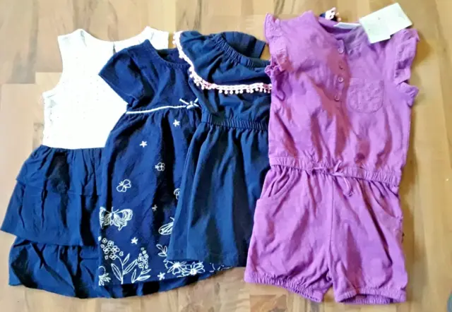 3 Sommerkleider und 1 Kurz-Overall (NEU), Gr.92 von Topomini und Kiki&koko