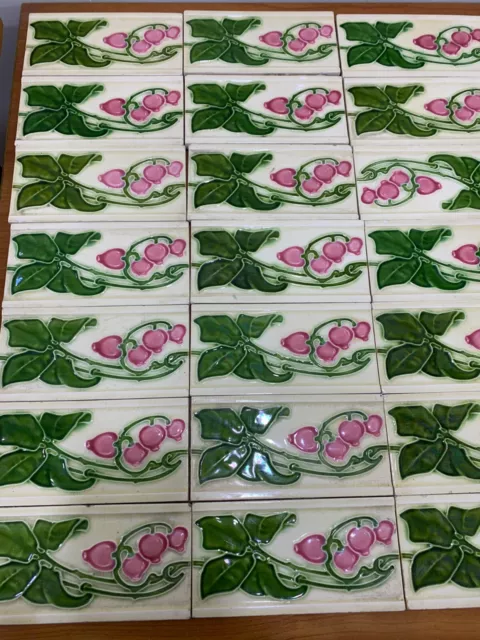 Tiles Rare Antique Vintage Architecture 6x3 inch Backsplash Art Deco England 3