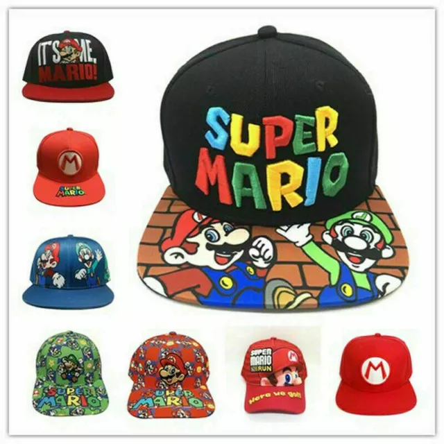 Neu Super Mario Bros Cosplay Snapback Baseball Cap Hat Mütze Kappe BaseCap Hut