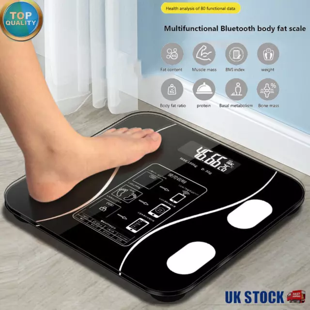 Body Fat Scale 180kg Bluetooth Smart BMI Digital Bathroom Wireless Weight Scale