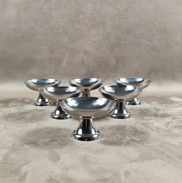 Coupes à glace Letang Remy a pied Inox 8/10 vintage 1970