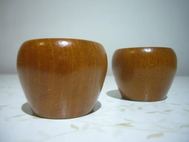 Swedish Mid Century Karl Holmberg Design Teak Wood Egg Cups For AKTA Teak
