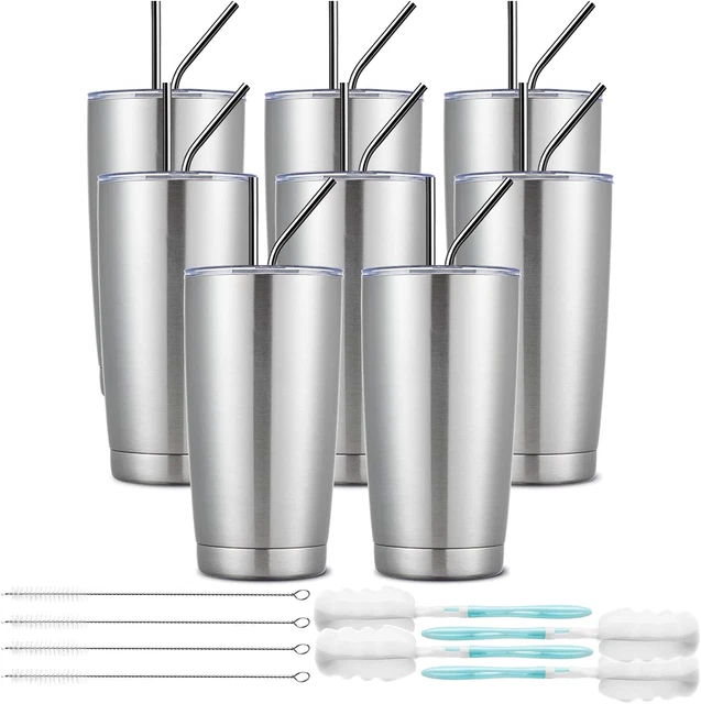 8 PACK 20Oz Tumbler Cup Double Wall Vacuum Insulated Travel Mug Bulk, Stainless