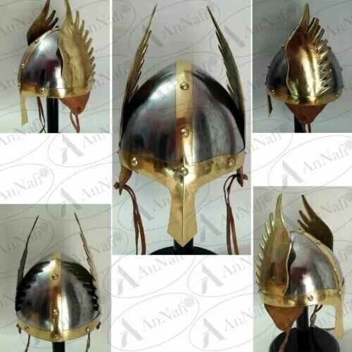 Medieval Knight Viking Helmet Armour Winged Norman Halloween Spartan LARP Gift