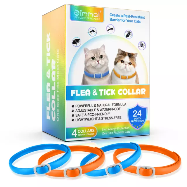 for Cats 24 Month Protection Pet Cat Kitty Adjustable Anti Flea and Tick Collar