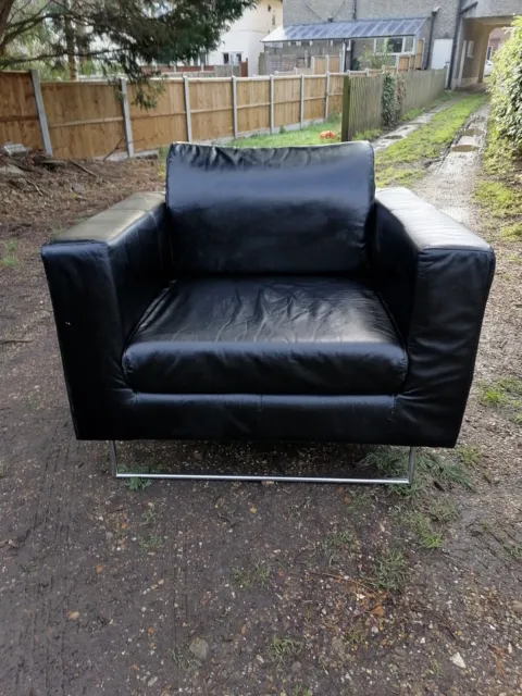 Vintage Black Bauhaus Style Armchair Delivery Possible