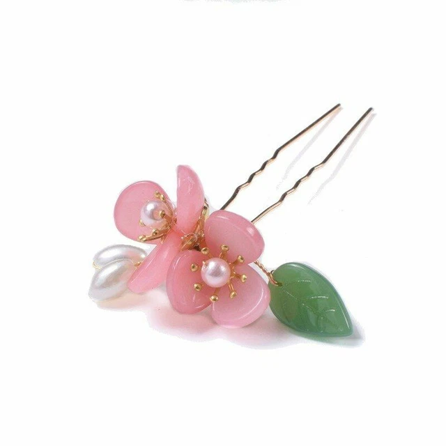 Women Vintage Flower Hairpins Retro Hair Clasp Sticks Bun Girls Kids Hairclips