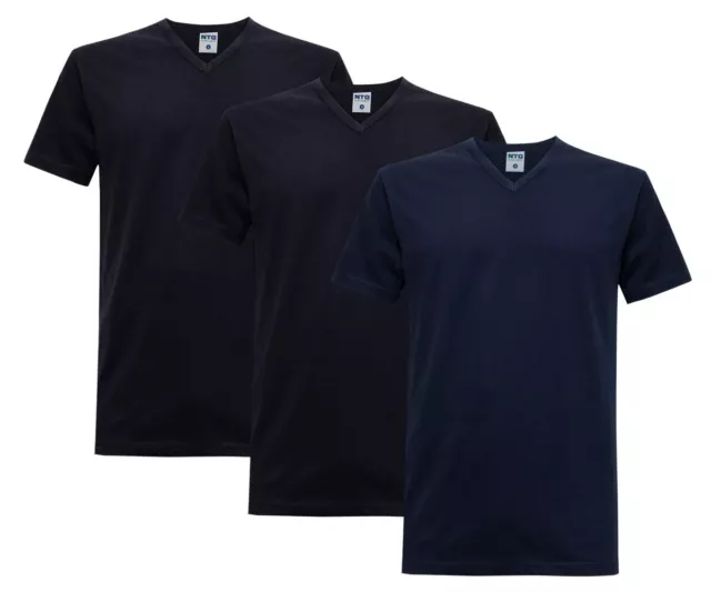 T-Shirt Uomo Scollo V NOTTINGHAM 100% Cotone Pacco da 3 e 6 pz