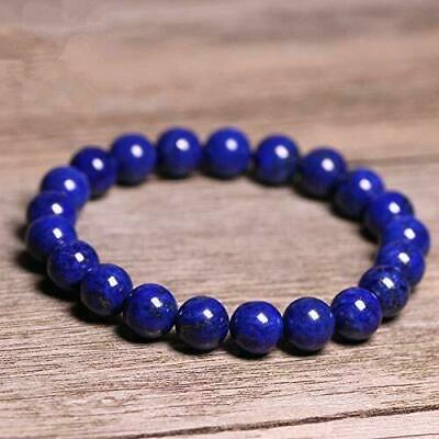 Natural 8MM Lake Blue Gemstone Bracelet Men Women Healing Stone Chakra Jewelry