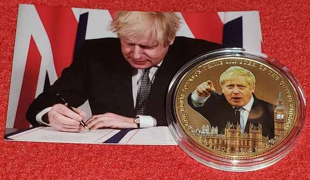 BORIS JOHNSON Brexit Gold Coin Houses of Parliament London Europe Liz Truss UK