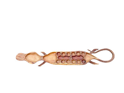 Giant Mancala Kalaha Traditional African Game Wooden Hand Carved Giant Alligator