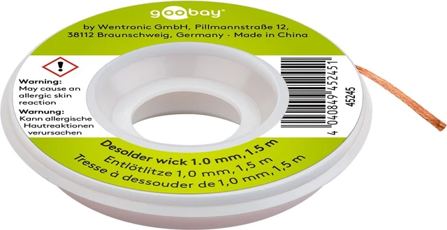 Goobay Dissaldatore in Bobina 1,5m con Stoppino 1,0 mm