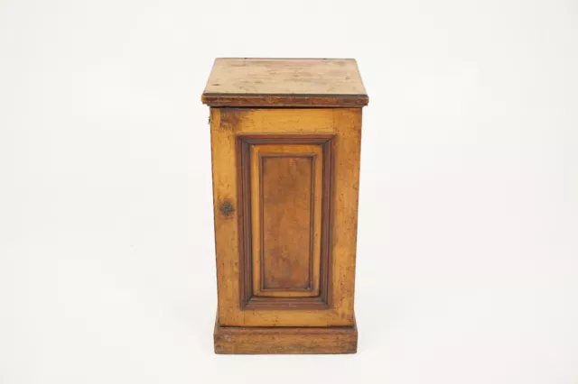 Ant. Victorian Pitch Pine Nightstand, Bedside, Lamp Table, Scotland 1880, H090
