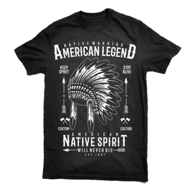 T Shirt Native Warrior Mens Black Axes Retro Arizona Usa Indian American S-3XL