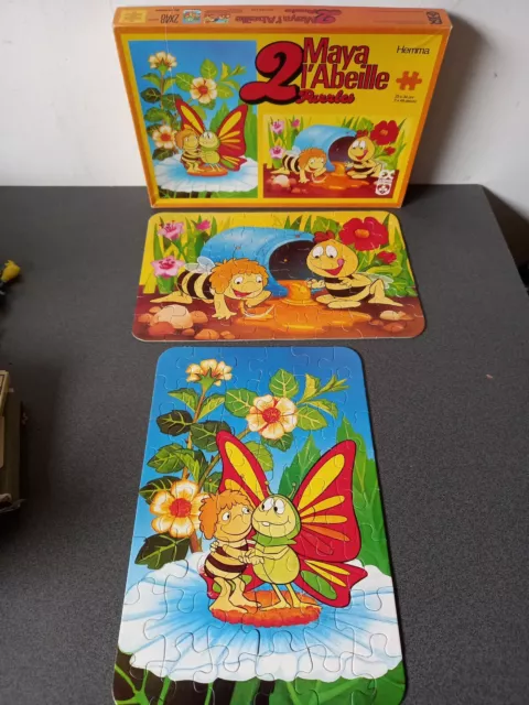 Vintage 1978 2 Puzzles Maya L'abeille  2 X 48 Pieces 23X34 Cm Hemma/Schmid