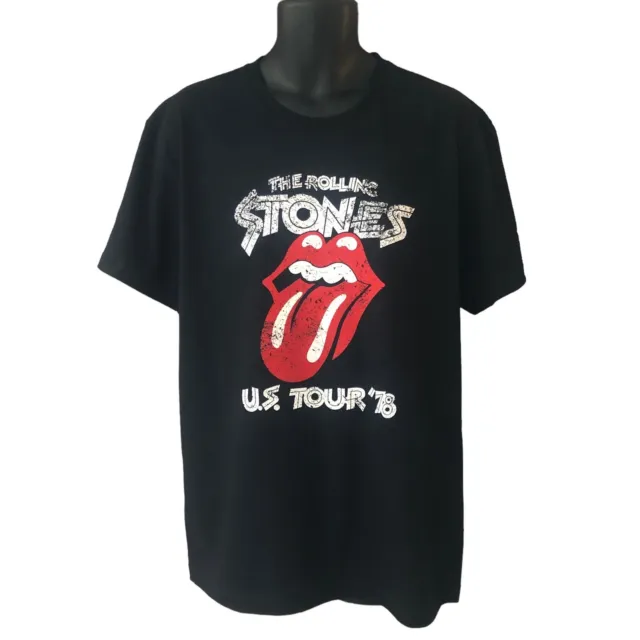 The Rolling Stones T Shirt Large Black Graphic Print Tongue US Tour 1978