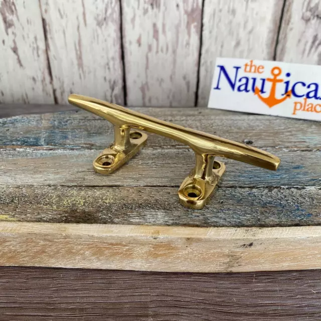 Solid Brass Cleats - Nautical Wall Hooks - Marine Boat Dock Chock - Coat Hanger