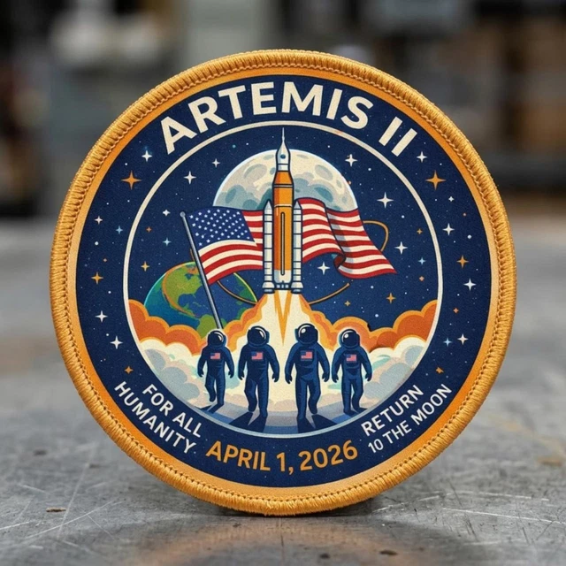 HOT ARTEMIS II 2026 NASA Moon Mission Rocket Patch Iron-On Embroidered ...