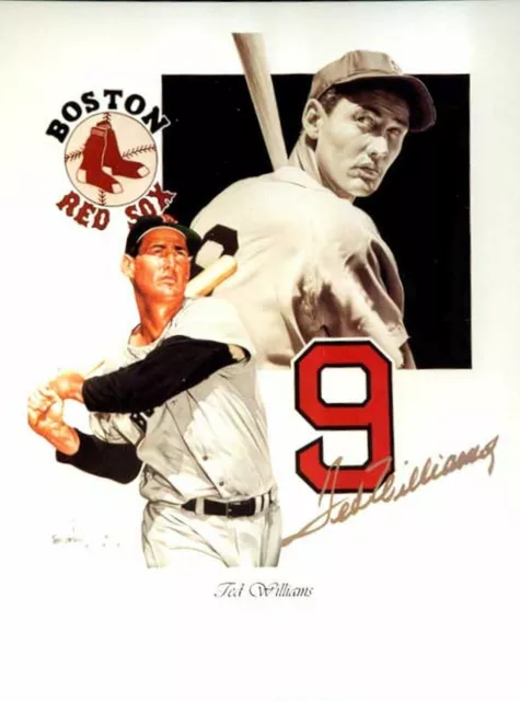 TED WILLIAMS: Red Sox Tim Cortes Signed #'d Print Lithograph Poster 18x24