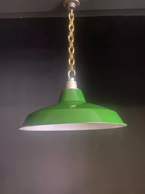 Warehouse Green Classic Vintage Industrial Factory Enamel Light Shade Pendants