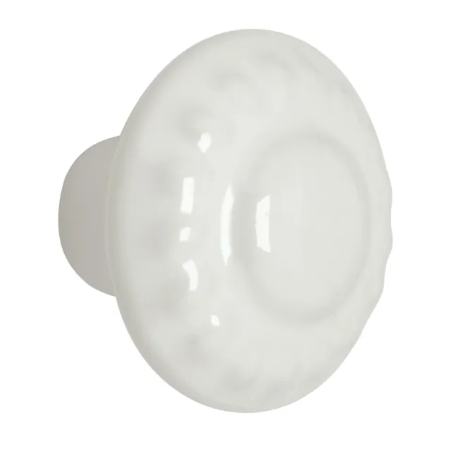 Ceramic Residential Mushroom Cabinet Knob 1-3/8 Diameter White - pack of 10
