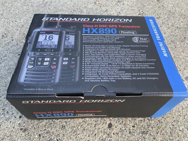 Standard Horizon HX890BK Vhf-hh, 6 Watt, W/gps&fm Rcvr, Black  HX8