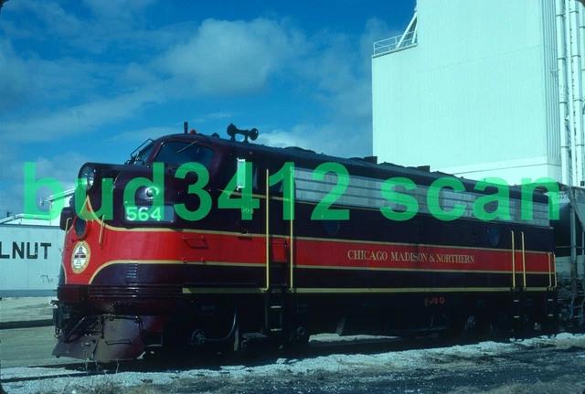CM&N Chicago Madison & Northern F7 #564 at Monroe WI 1981 ORIGINAL Slide!