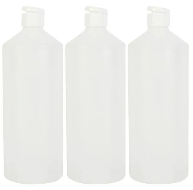 1 Litre (1000ml) Empty Natural Swipe HDPE Plastic Bottles & White Flip Top Caps