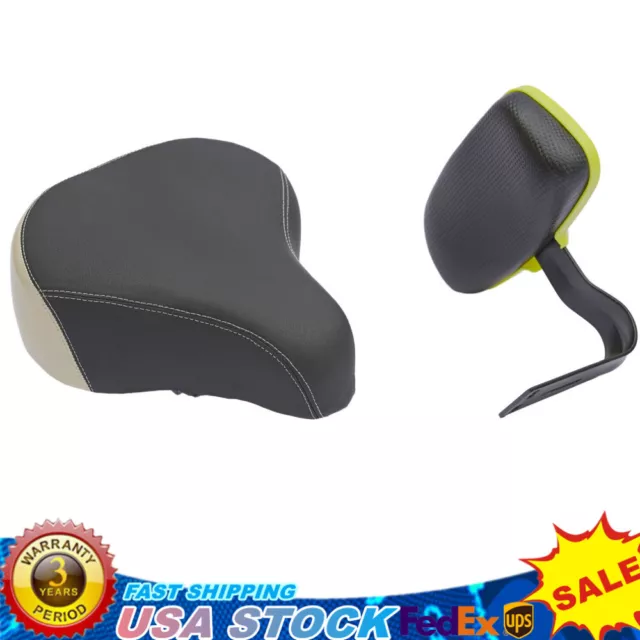 PU Saddle Seat Cushion With Backrest For Electric Vehicle Bicycle E-Bike Scooter