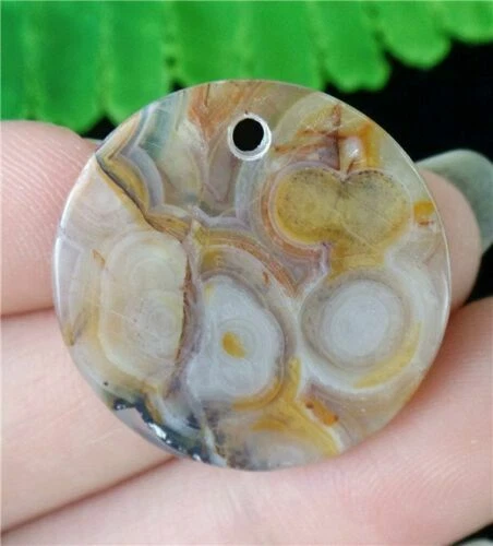 Pierre fine d'AGATE CRAZY LACE, CABOCHON AGATE du MEXIQUE, Pendentif Gemme Agate