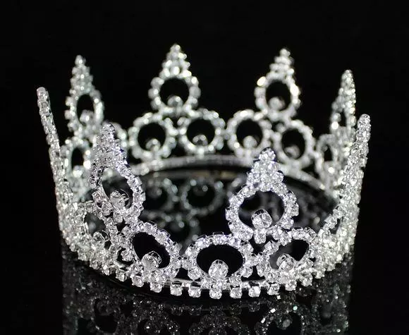 Stunning Round Crown Austrian Rhinestone Crystal Tiara Pageant Bridal T1394