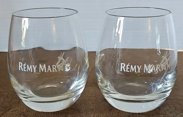 SET of 2 Remy Martin Round Lowball Rock Cognac Glasses France New