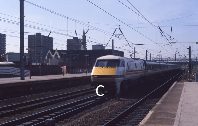 35MM SLIDE BRITISH Railway Br Class 91 - Class 91 At Doncaster 1989 £3. ...