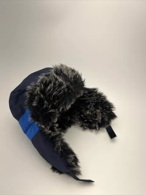 The Childrens Place Boy's Size XS 6-12M Blue Faux Fur Aviator Trapper Hat NWT