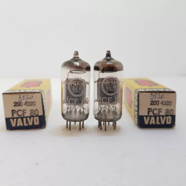 2X PCF80 30C1 9A8 Mullard Blackburn (Valvo-Etikett), Jahr 1964, NOS NIB