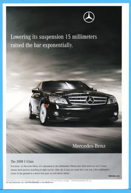 2008 Mercedes Benz C Class Black Lowering Its Suspension Print ad