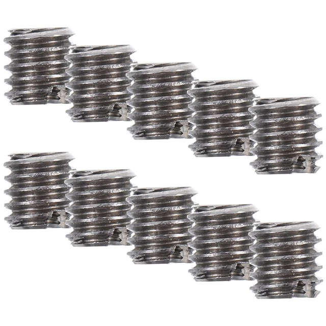 10 PZ INSERTO filettato M2xM4x4 mm fissaggio bullone in legno vite per mobili fornitura dado EUR
