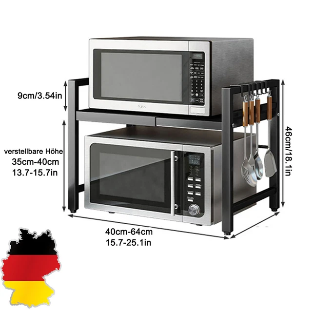 Kuechen Wand Regal 2x Mikrowellenhalter Küchenregal Mikrowelle
