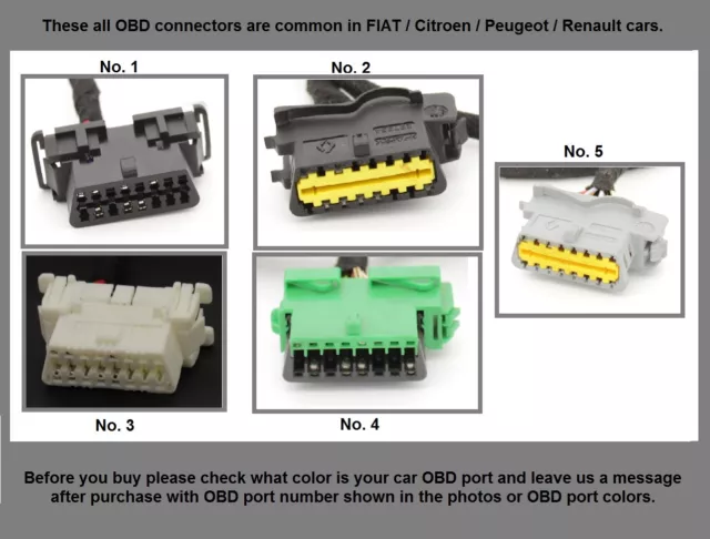 FIAT RENAULT ABARTH DUMMY GEFÄLSCHTER OBD-PORT Diebstahlsicherung Immo Bypass OBD2 3