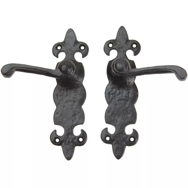 Garage Door Decorative Door Pull Handle Black Powder Coated Cast Iron 2pcs